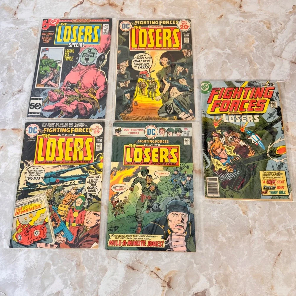 DC Comics Our Fighting Forces The Losers Comic Book Lot 5 Issues Bronze Age WWII